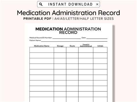 Free Printable Medication Administration Record