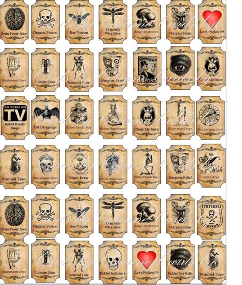 Free Printable Mini Potion Bottle Labels