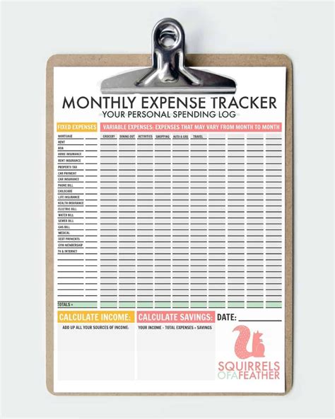 Free Printable Monthly Expense Tracker
