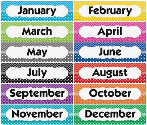 Free Printable Months Of The Year Labels