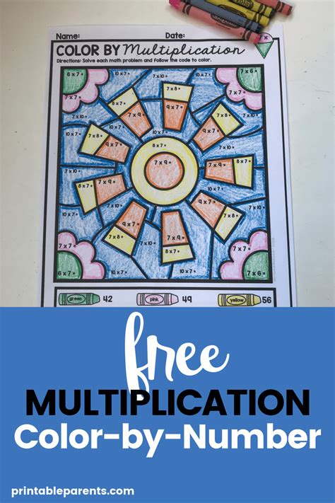 Free Printable Multiplication Color By Number