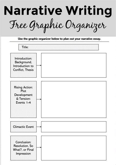 Free Printable Narrative Writing Graphic Organizer