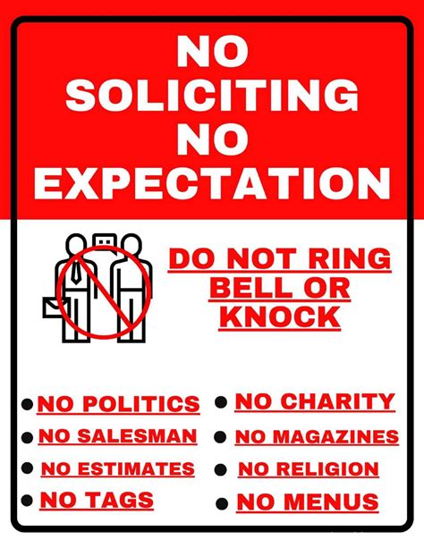 Free Printable No Soliciting Sign Printable