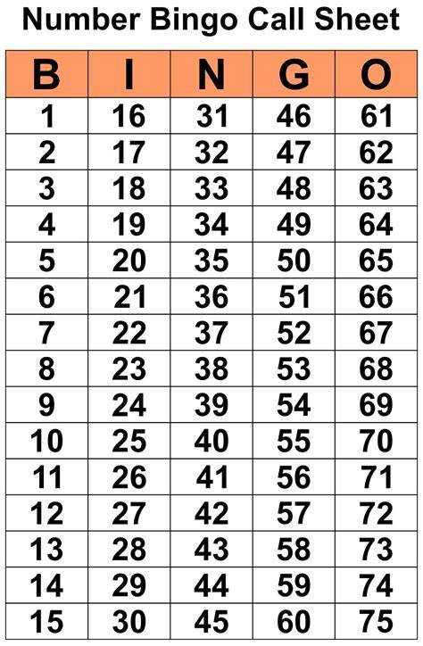 Free Printable Numbered Bingo Calling Chips And Tracking Board