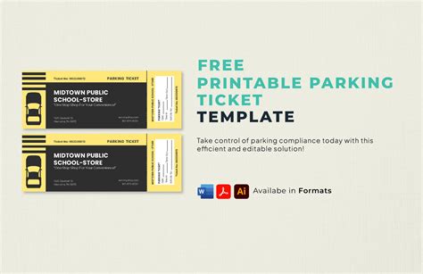 Free Printable Parking Ticket Template