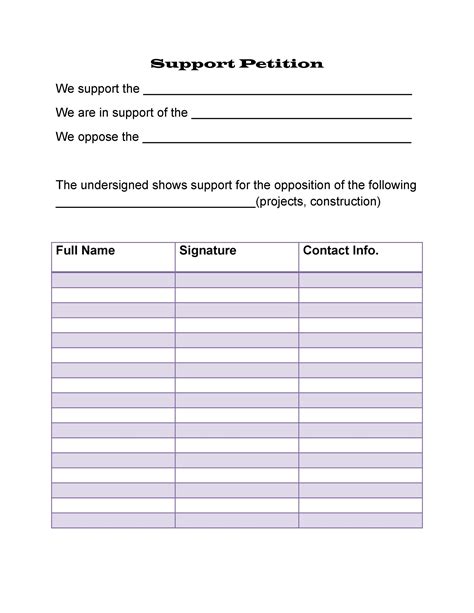 Free Printable Petition Template