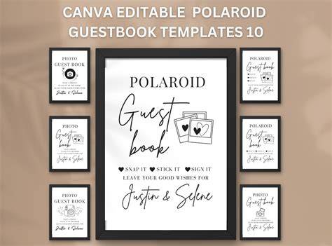 Free Printable Polaroid Guest Book Sign Template