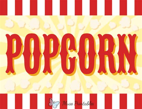 Free Printable Popcorn Sign