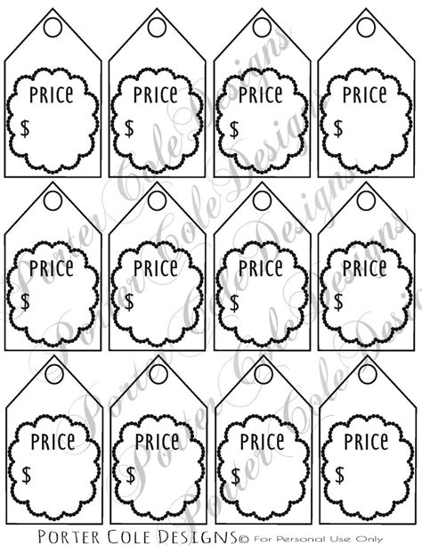 Free Printable Price Tag Templates