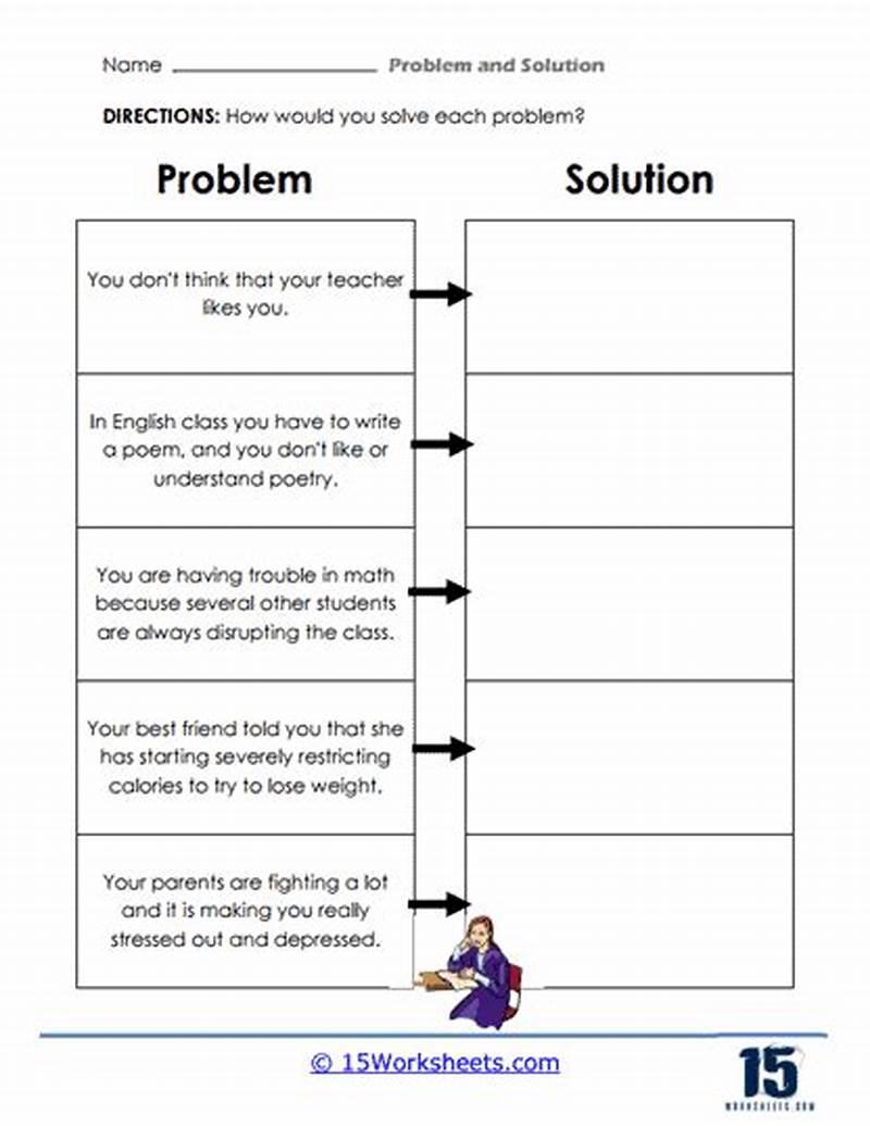 Free Printable Problem And Solution Worksheets