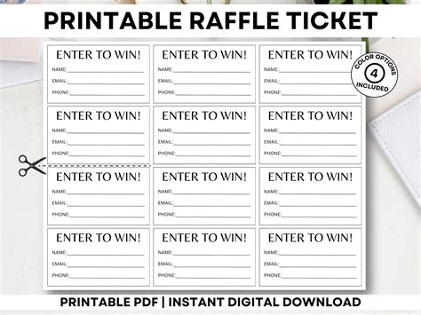 Free Printable Raffle Ticket Template Download