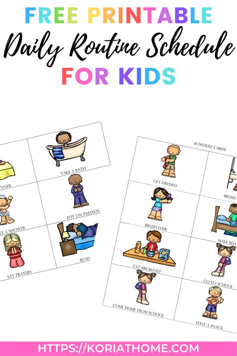Free Printable Schedule Pictures For Children With Autism