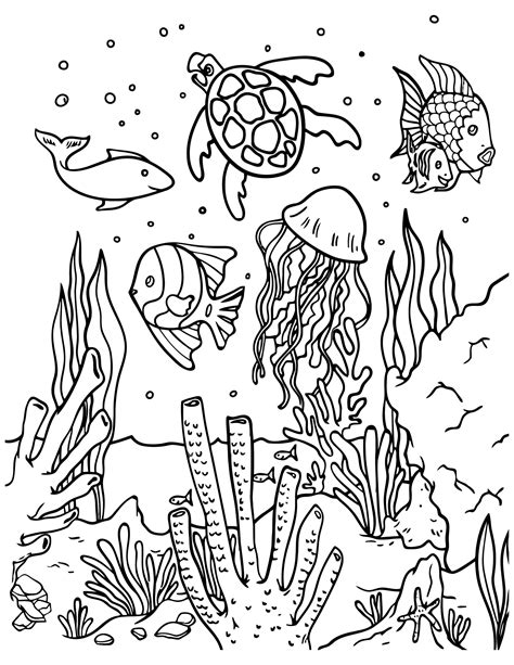 Free Printable Sea Life Ocean Animals Coloring Pages