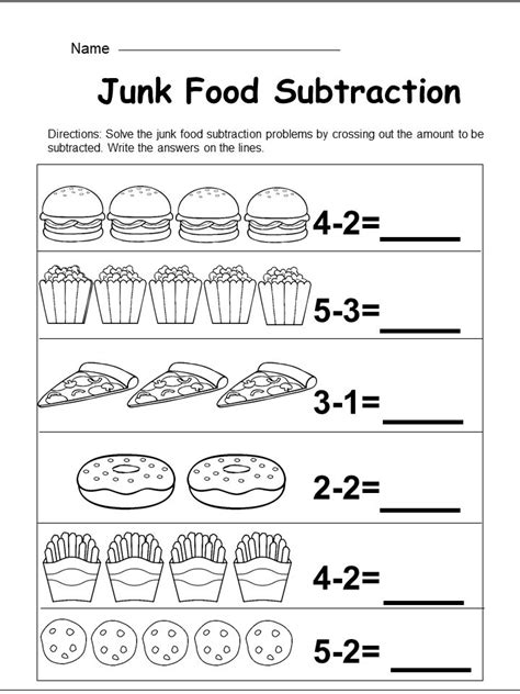 Free Printable Subtraction Worksheets For Kindergarten