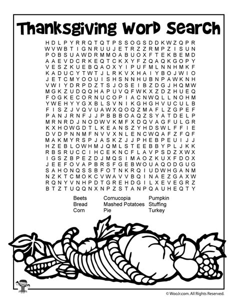 Free Printable Thanksgiving Activity Pages For 12 And Older