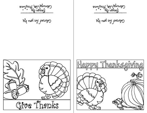 Free Printable Thanksgiving Cards To Color