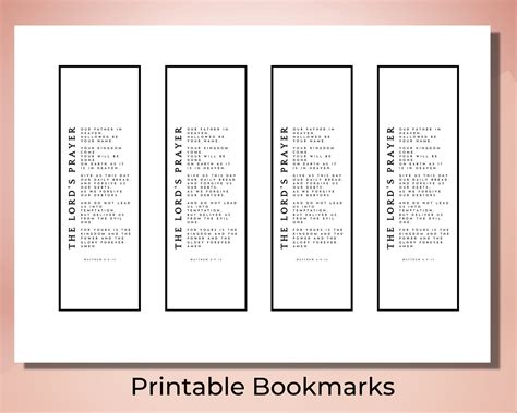 Free Printable The Lords Prayer Printable Bookmark