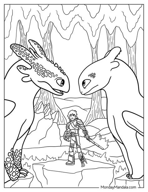Free Printable Toothless And Light Fury Coloring Pages
