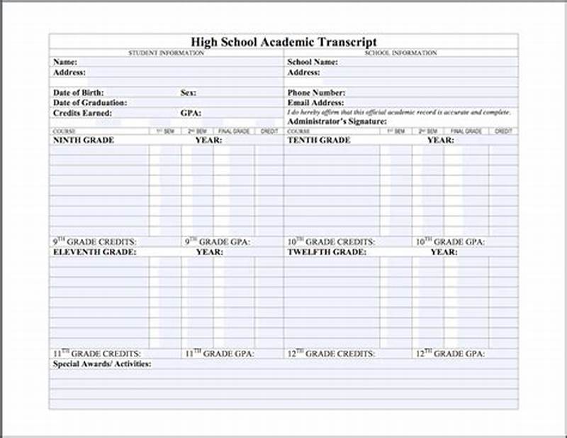 Free Printable Transcript Template