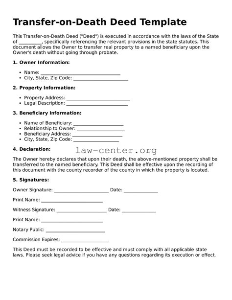 Free Printable Transfer On Death Deed Form