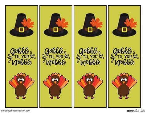 Free Printable Turkey Bookmarks