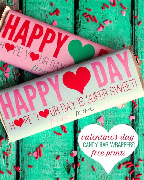 Free Printable Valentines Day Candy Bar Wrappers
