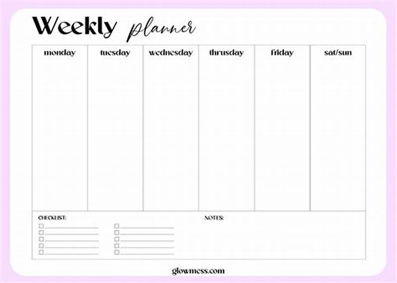 Free Printable Weekly Calendar With Notes
