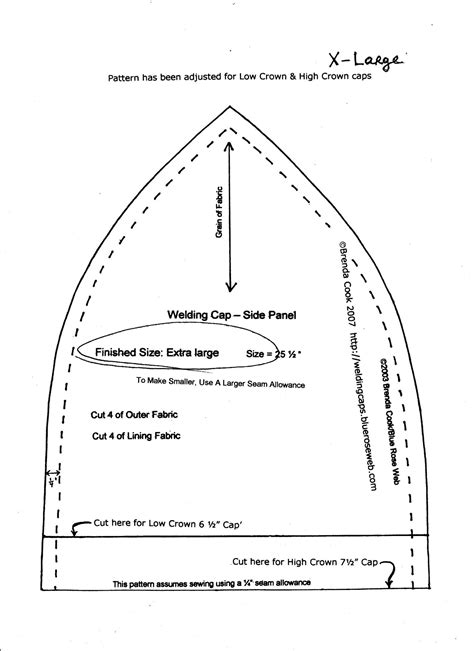Free Printable Welders Cap Pattern