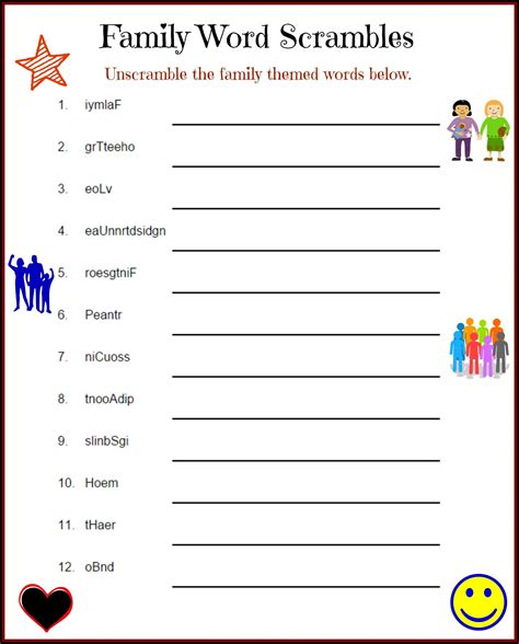 Free Printable Word Scramble