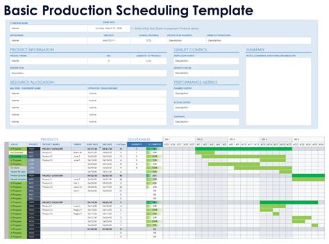 Free Production Schedule Template