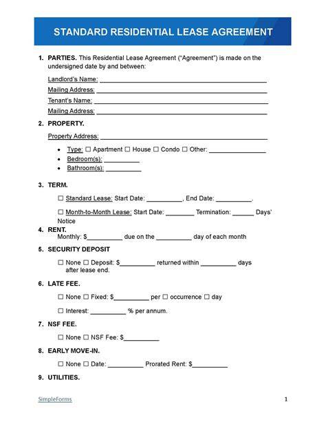 Free Rent Agreement Template
