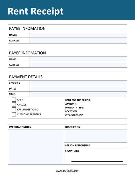 Free Rental Receipt Template