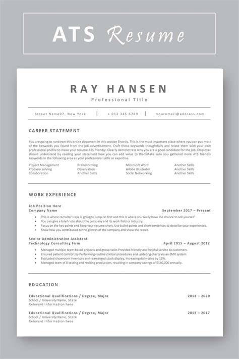 Free Resume Templates Ats Friendly