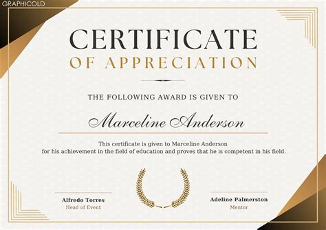 Free Sample Certificate Of Appreciation Template