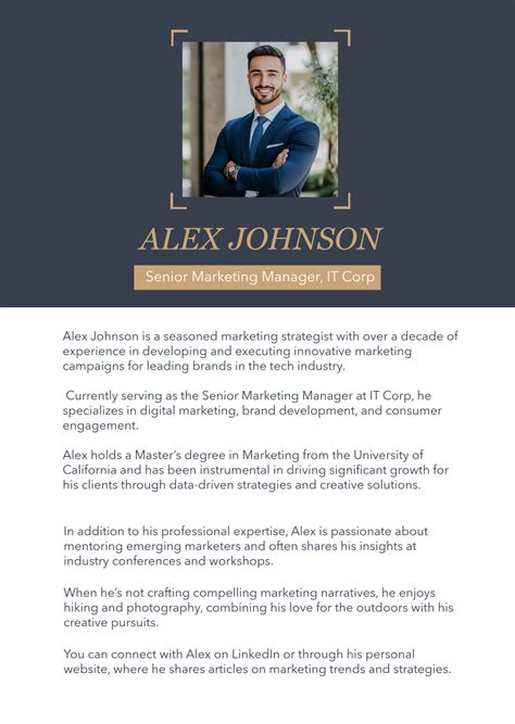 Free Sample Professional Bio Template