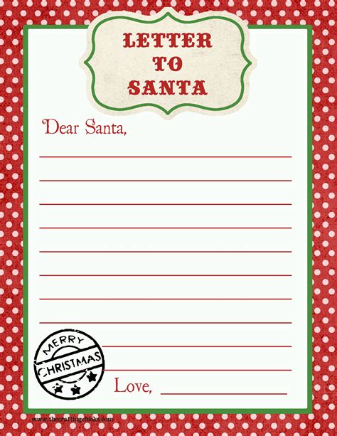 Free Santa Letter Template