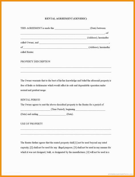 Free Simple Printable Rental Agreement