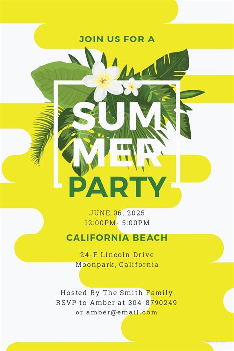 Free Summer Party Invitation Templates