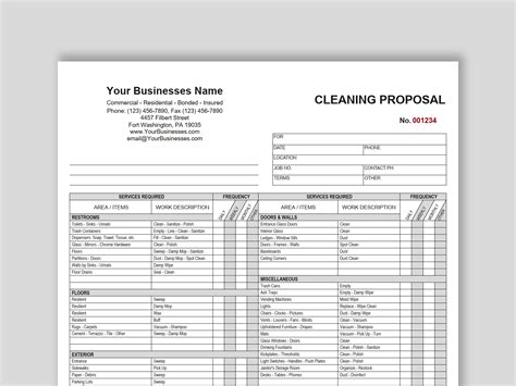Free Template For Cleaning Proposal