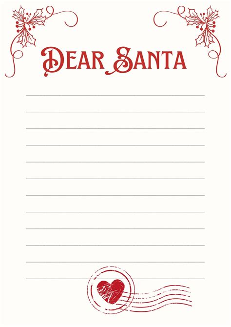 Free Template For Letter From Santa