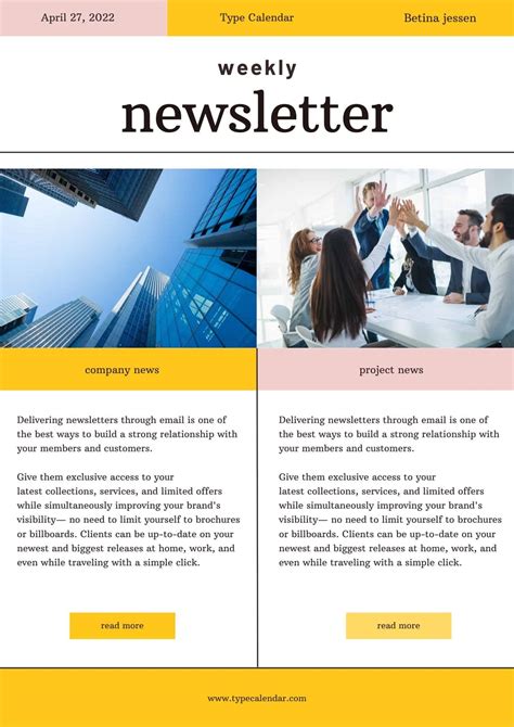 Free Template For Newsletter Free Download