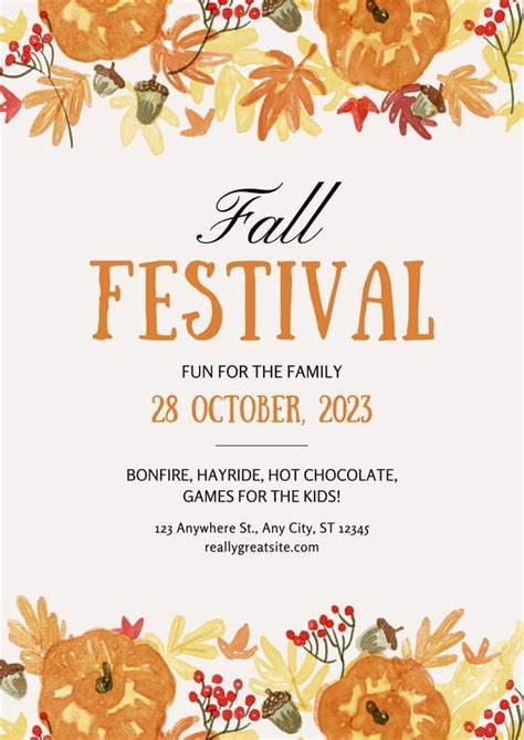 Free Templates For Fall Festival Flyer