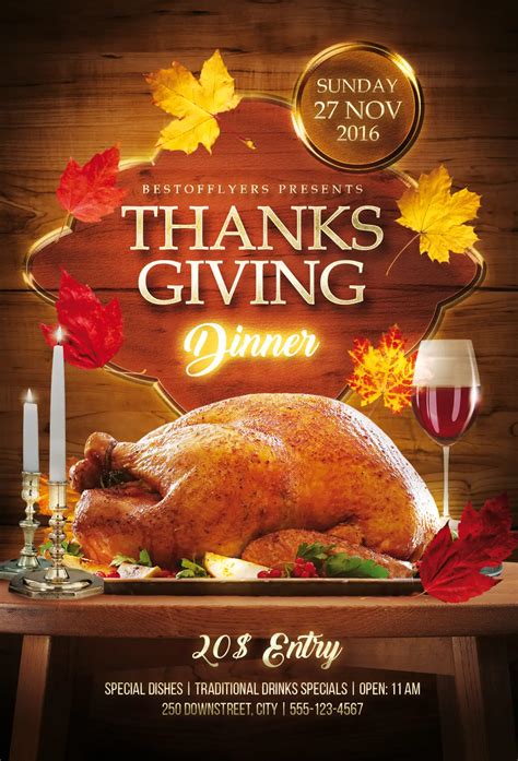 Free Thanksgiving Dinner Flyer Template