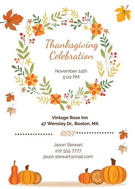 Free Thanksgiving Invitation Template Word