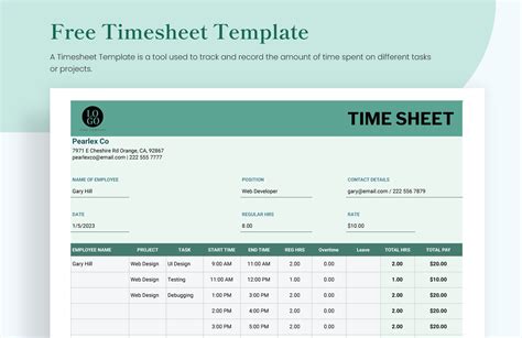 Free Timesheet Template Excel