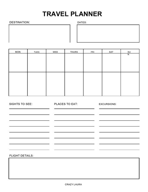 Free Trip Planner Template