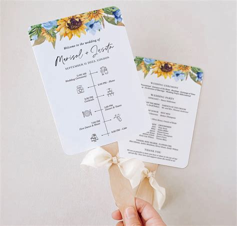 Free Wedding Program Fan Template