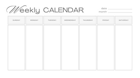 Free Weekly Calendar Printables