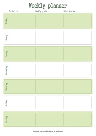 Free Weekly Printable Planner