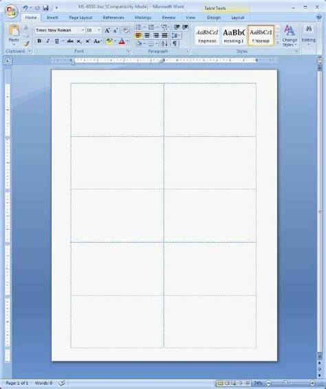 Free Word Business Card Template